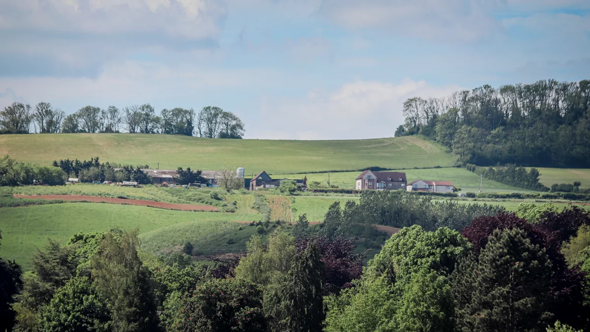 Rural valley and water landscape