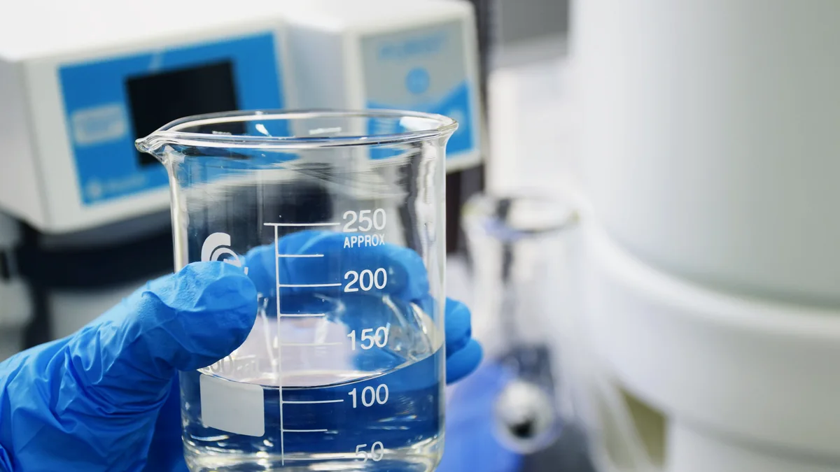 Laboratory water sample used for private water supply monitoring